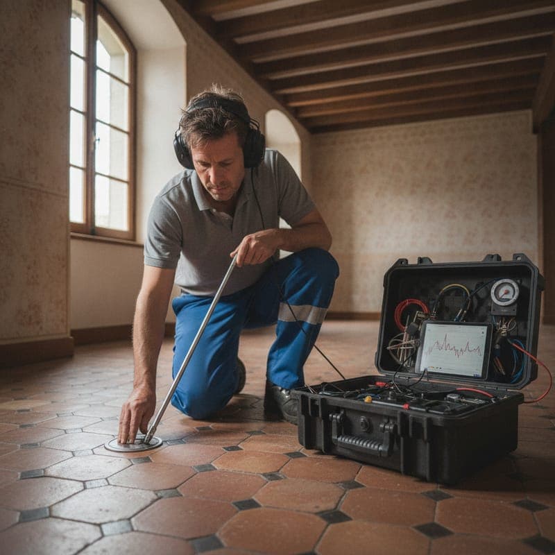 Détection acoustique — Fuite sous dalle par acoustique