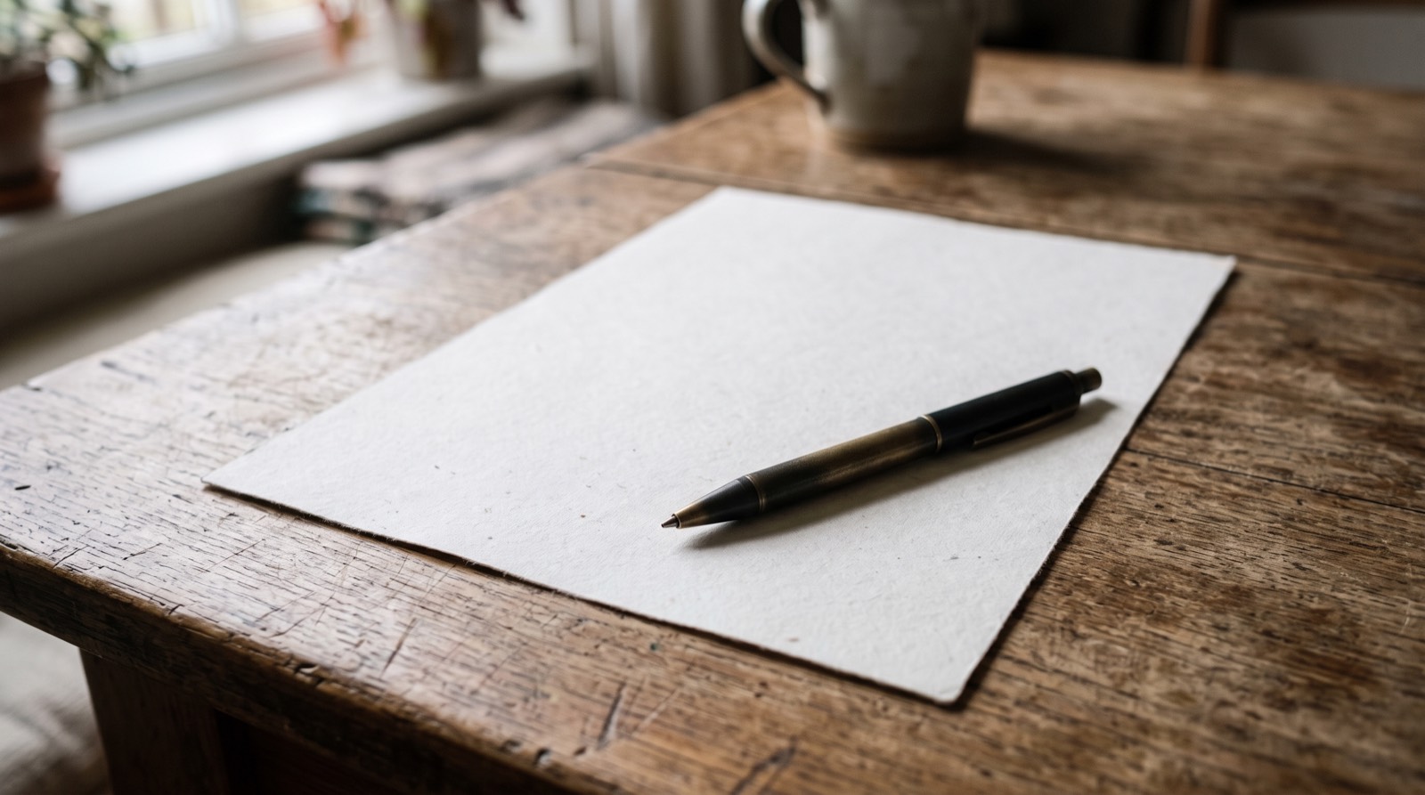 Devis manuscrit posé sur une table avec un stylo